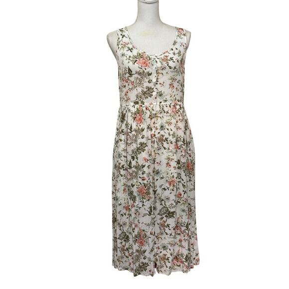 Frye Dresses & Skirts - Frye cream/green floral dress, soft romantic, cottagecore, vintage inspired